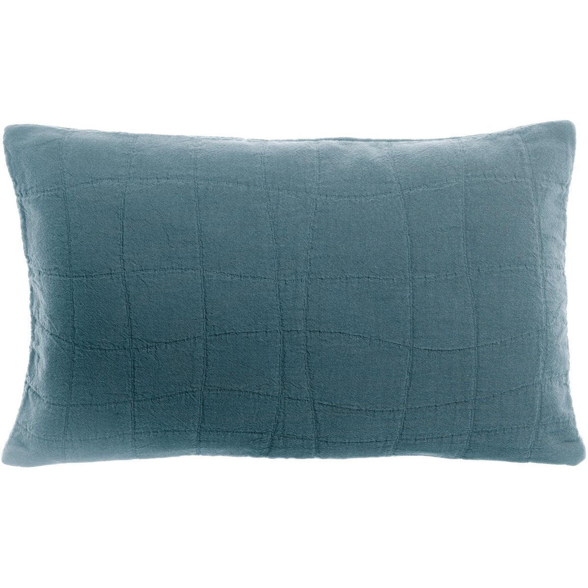 Coussin Titou Acier en coton recyclé finition quilt 30 × 50 cm