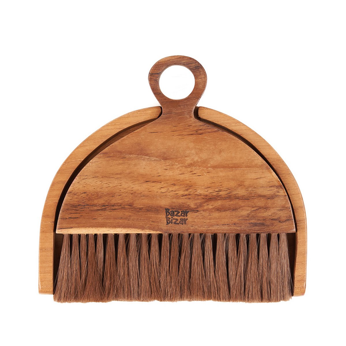 Ensemble balai et pelle en teck Tata – Naturel | Bazar Bizar