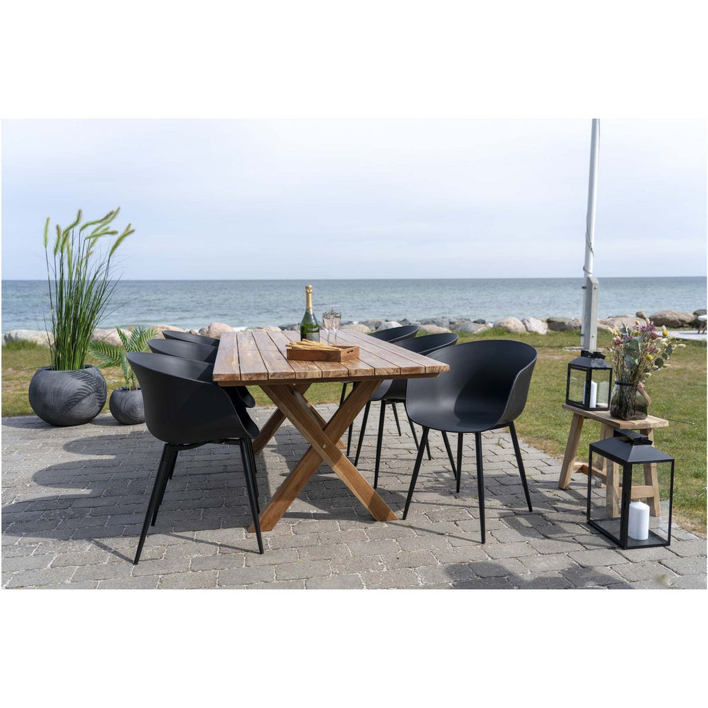 Chaise de salle à manger Roda – PP & acier noir (lot de 2)
