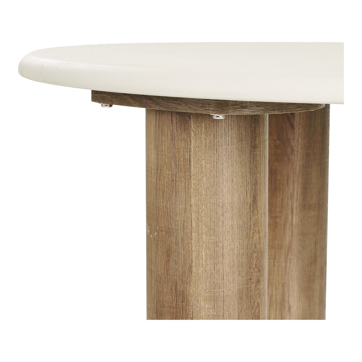 Table basse Fondi aspect ciment sable et marron – Ø 80 × 40 cm
