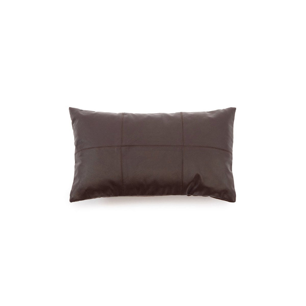 La Housse de Coussin en Cuir à Six Panneaux - Choco - 30x50