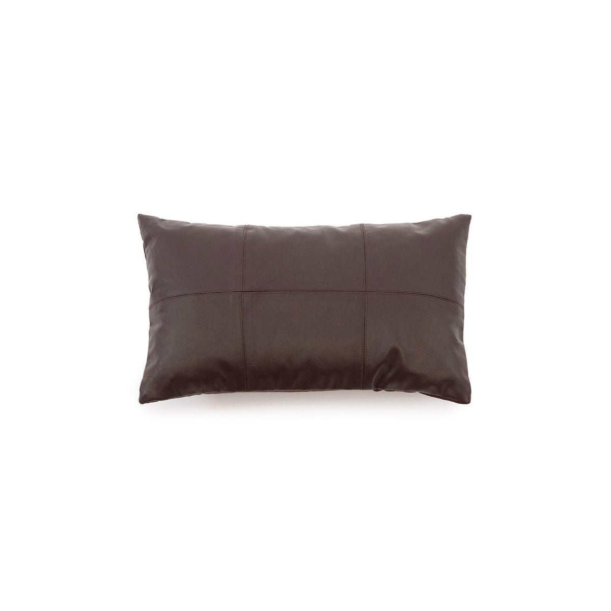 La Housse de Coussin en Cuir à Six Panneaux - Choco - 30x50