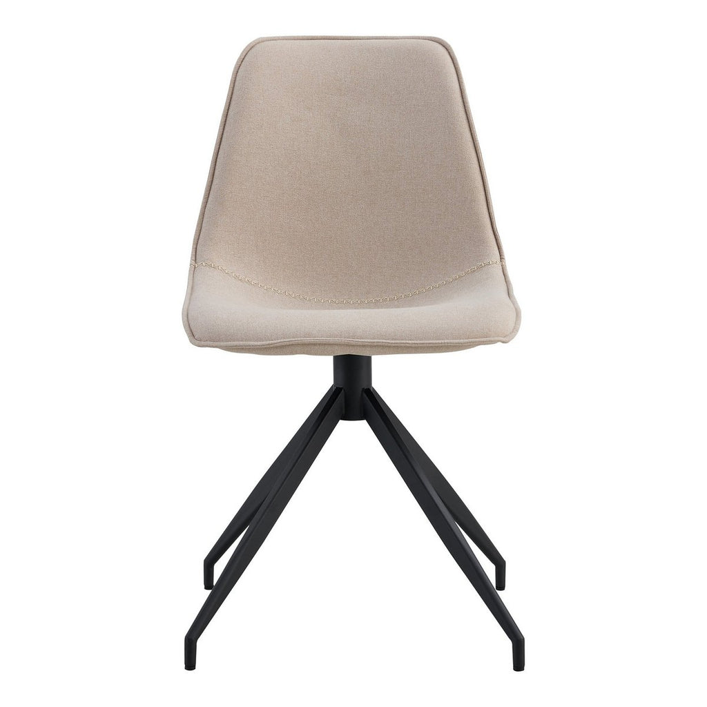Chaise de salle à manger Monaco - Sable, base pivotante noire - lot de 2
