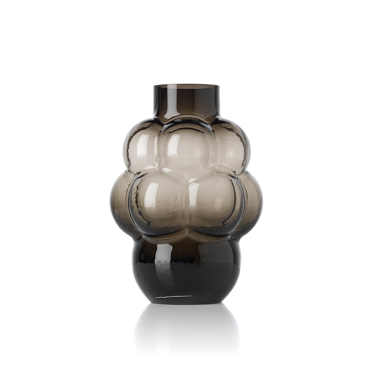Vase Raisin gris foncé L en verre recyclé – 25 cm