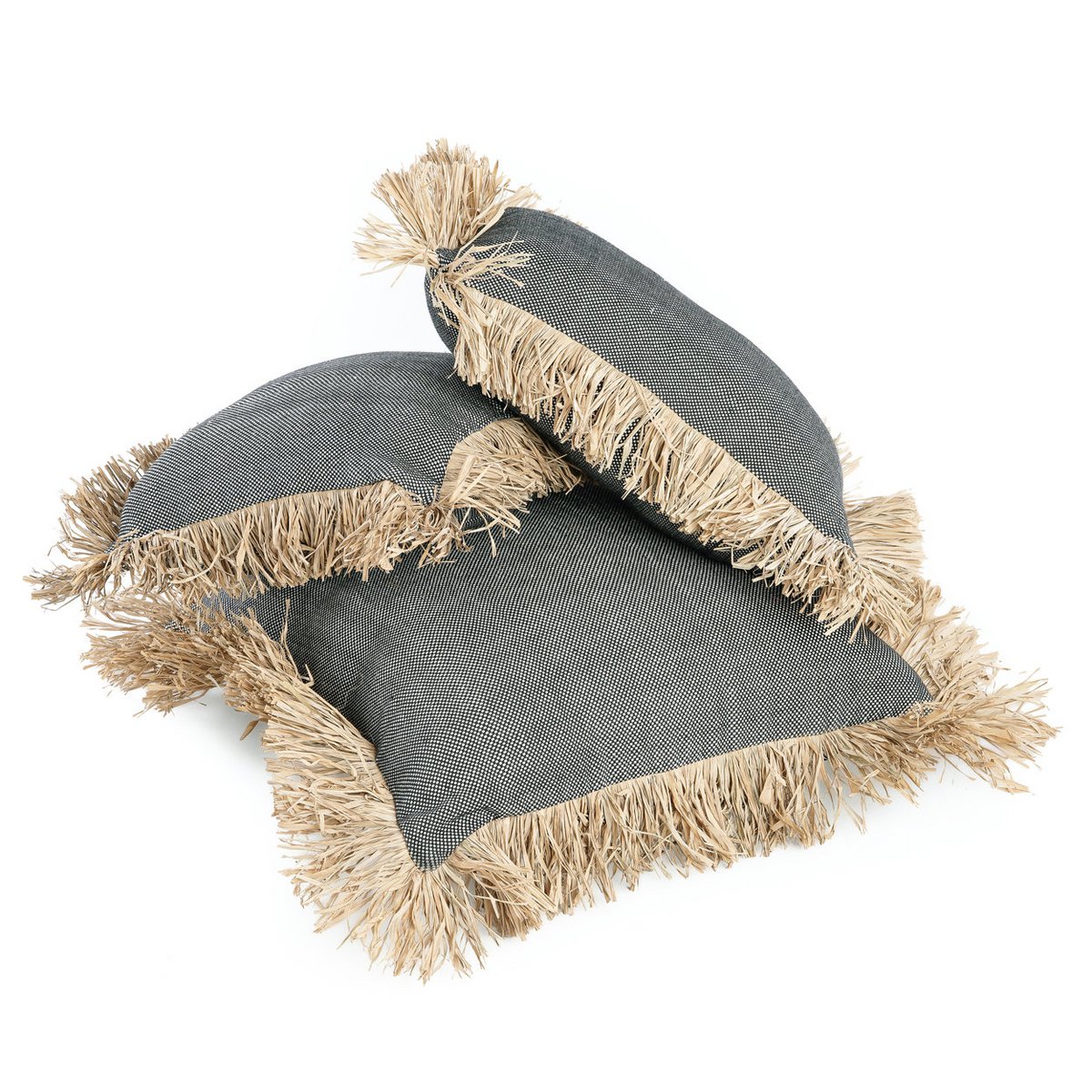 Housse de coussin Bonita noir et naturel 30 × 50 cm