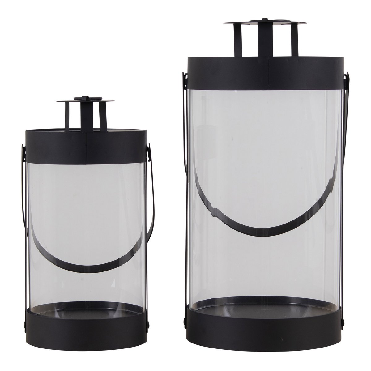 Lanternes Bondi - Noir, Acier/Verre - Ensemble de 2