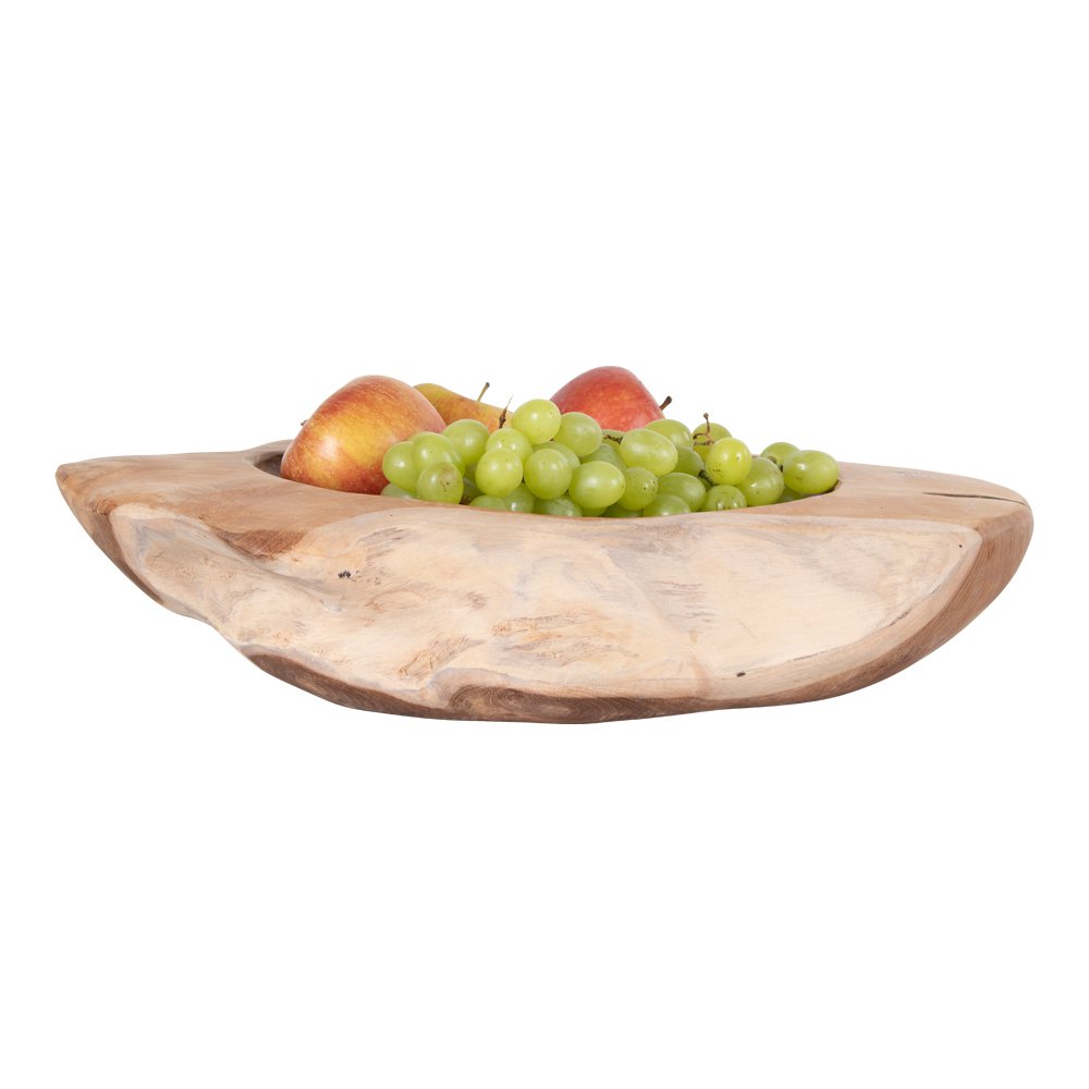 Bol Rio XL - Teck Naturel Fait Main, Ø40x12 cm