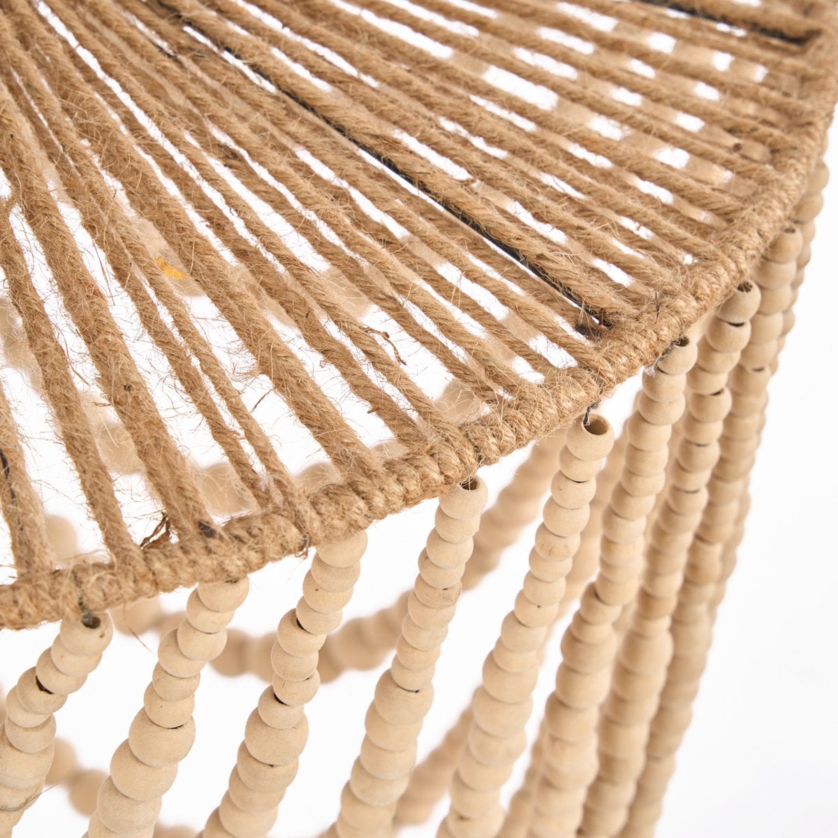 Le Lustre en Perles de Bois - Naturel - L