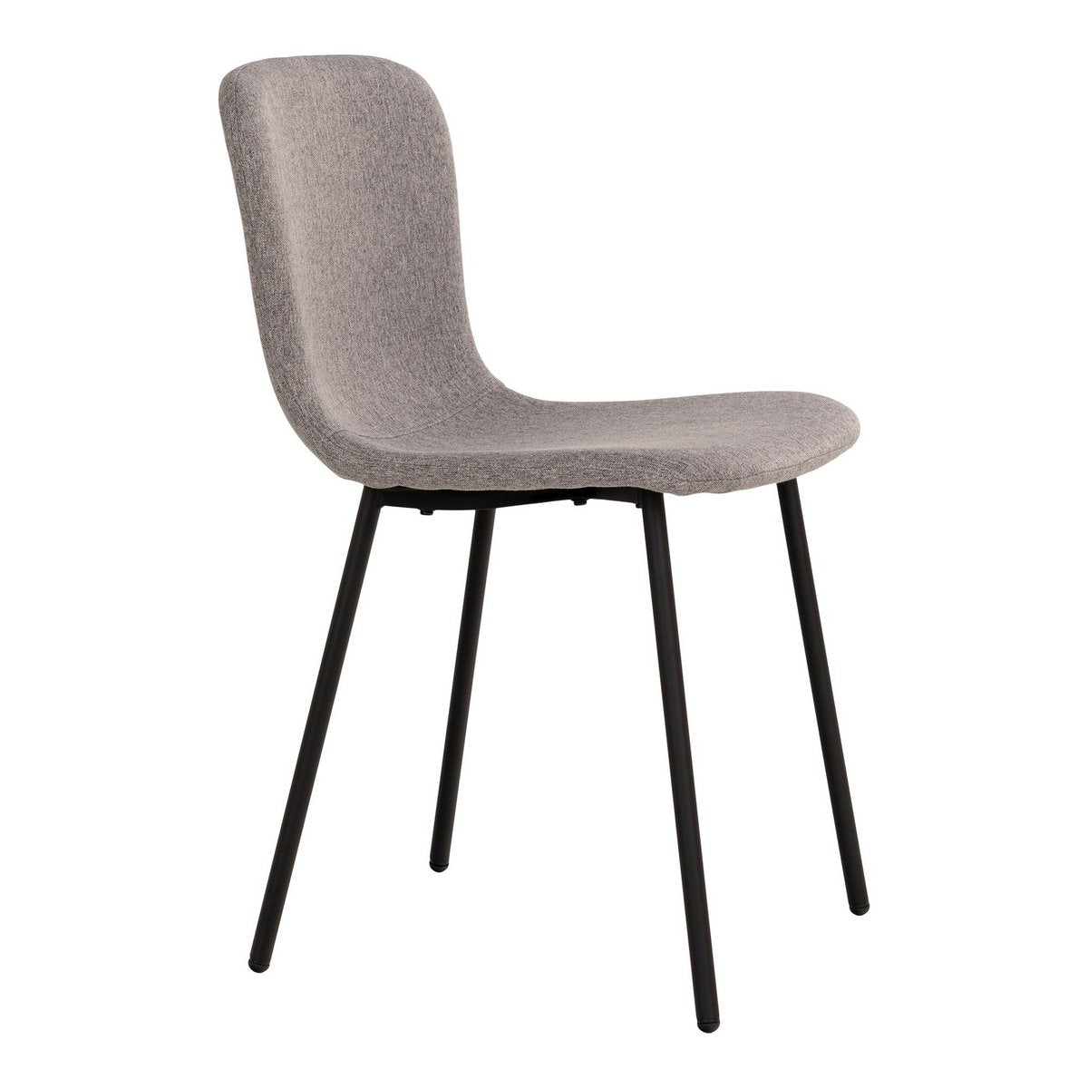 Chaise de salle à manger Halden – Gris clair & pieds noirs (lot de 2)