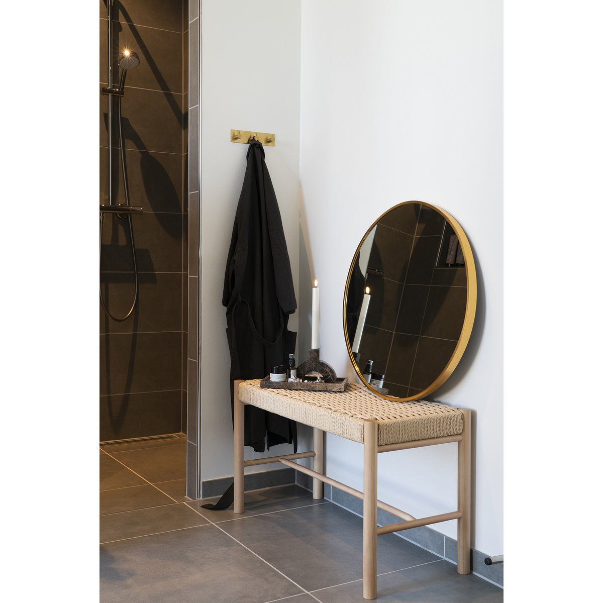 Miroir Madrid - Aluminium, Verre, Laiton - Ø60 cm