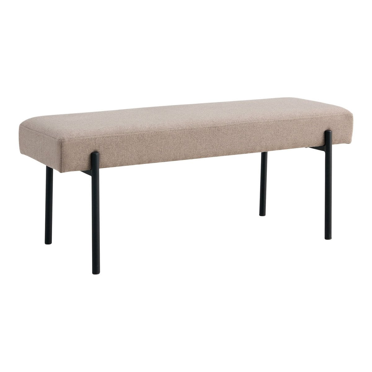 Banc Swindon – Couleur pierre, pieds noirs – 100x36x42,5 cm