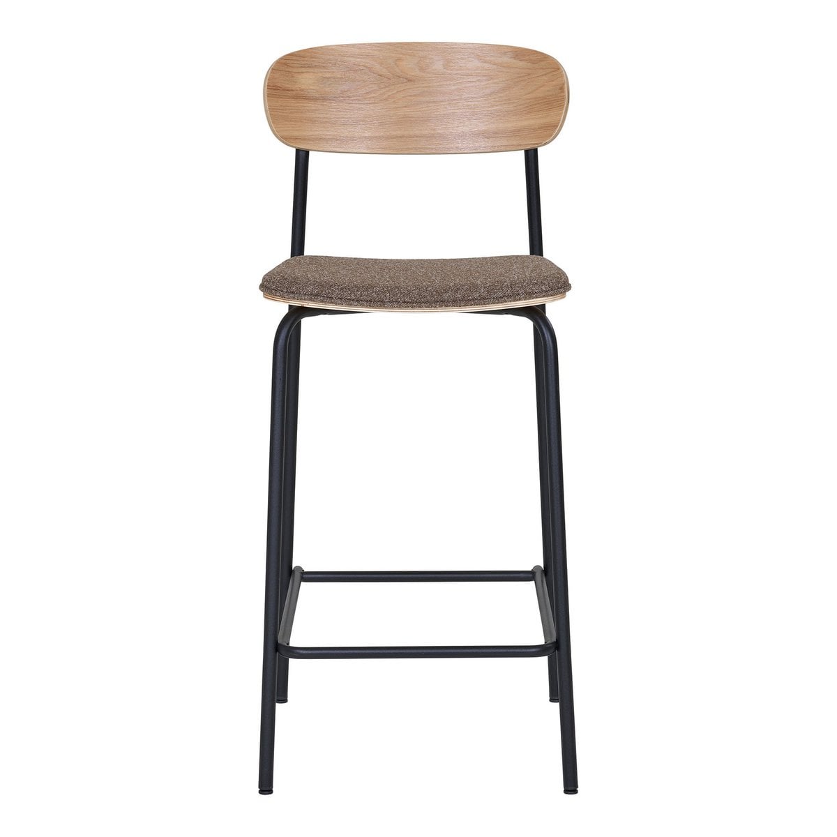 Chaises de Comptoir Estepona - Frêne & Métal Noir, Lot de 2