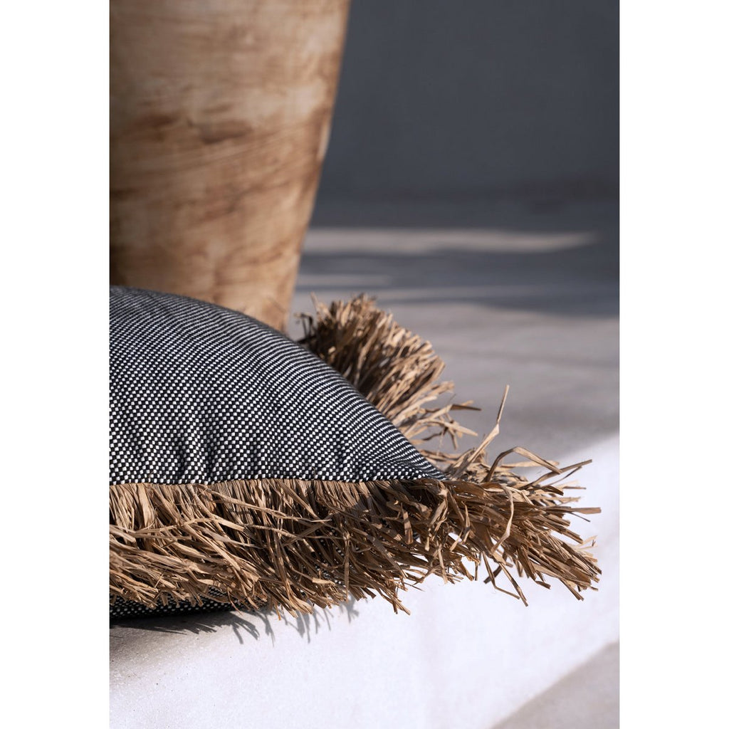 Housse de coussin Bonita noir et naturel 40 × 40 cm