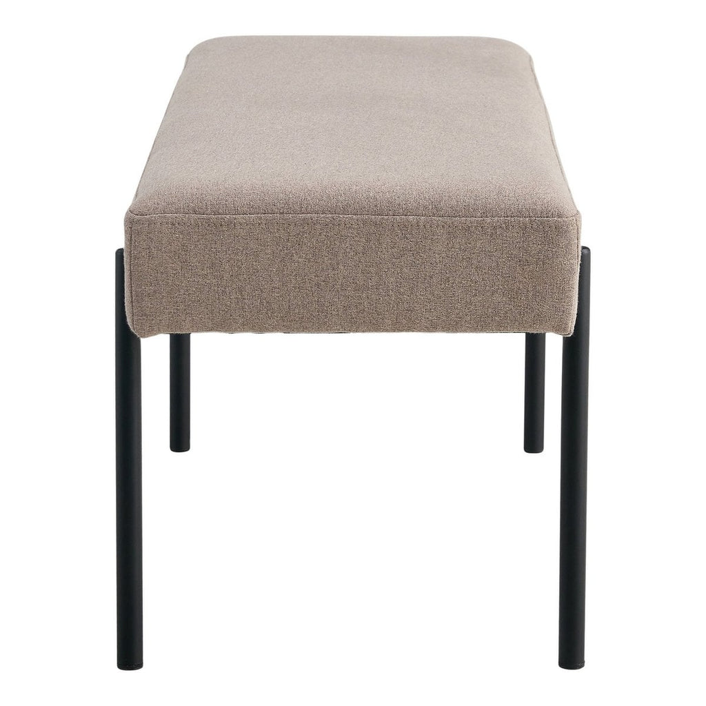 Banc Swindon – Couleur pierre, pieds noirs – 100x36x42,5 cm