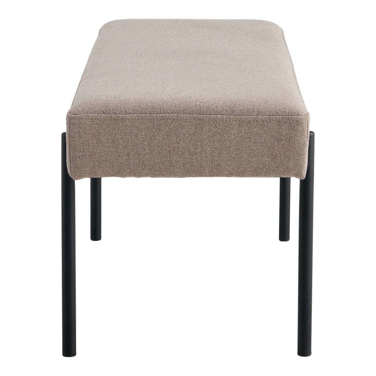 Banc Swindon – Couleur pierre, pieds noirs – 100x36x42,5 cm