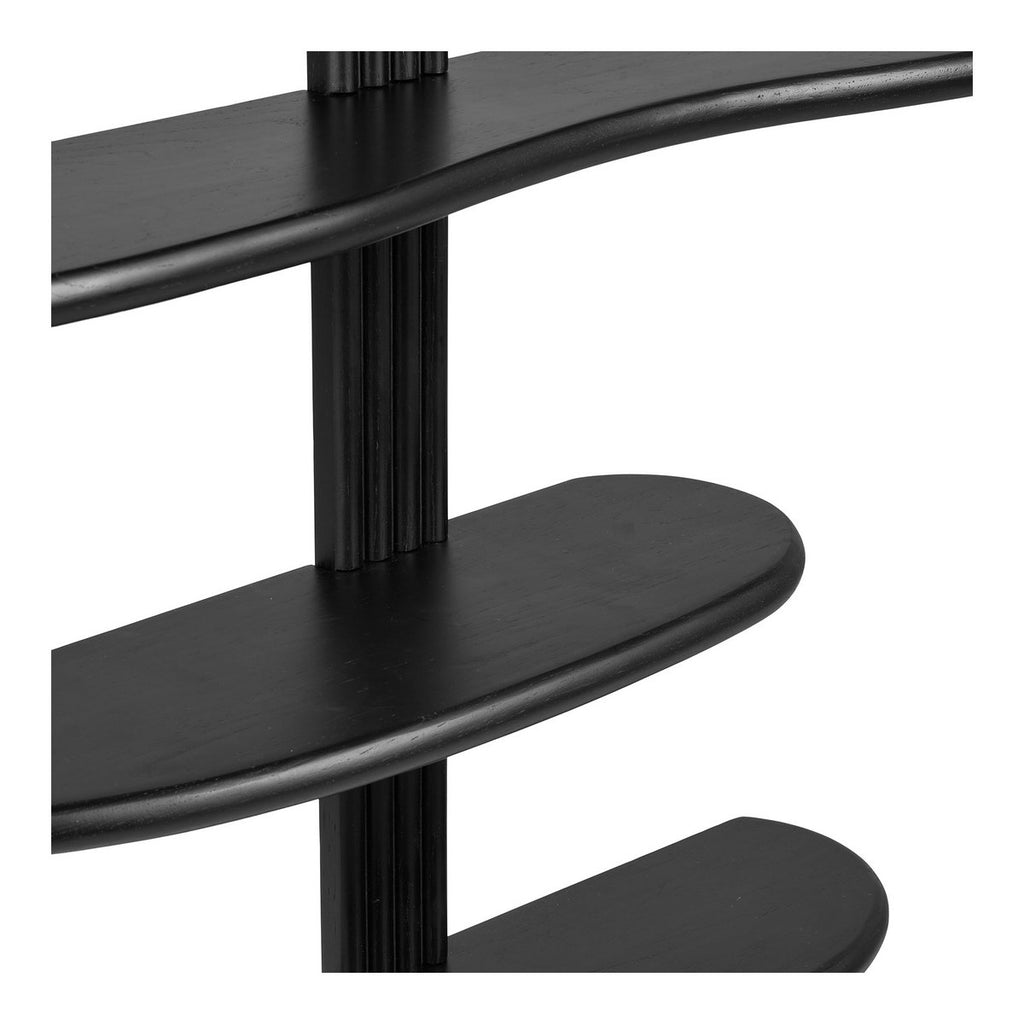Étagère murale Aliano chêne et noir – 80 × 17,5 × 88 cm