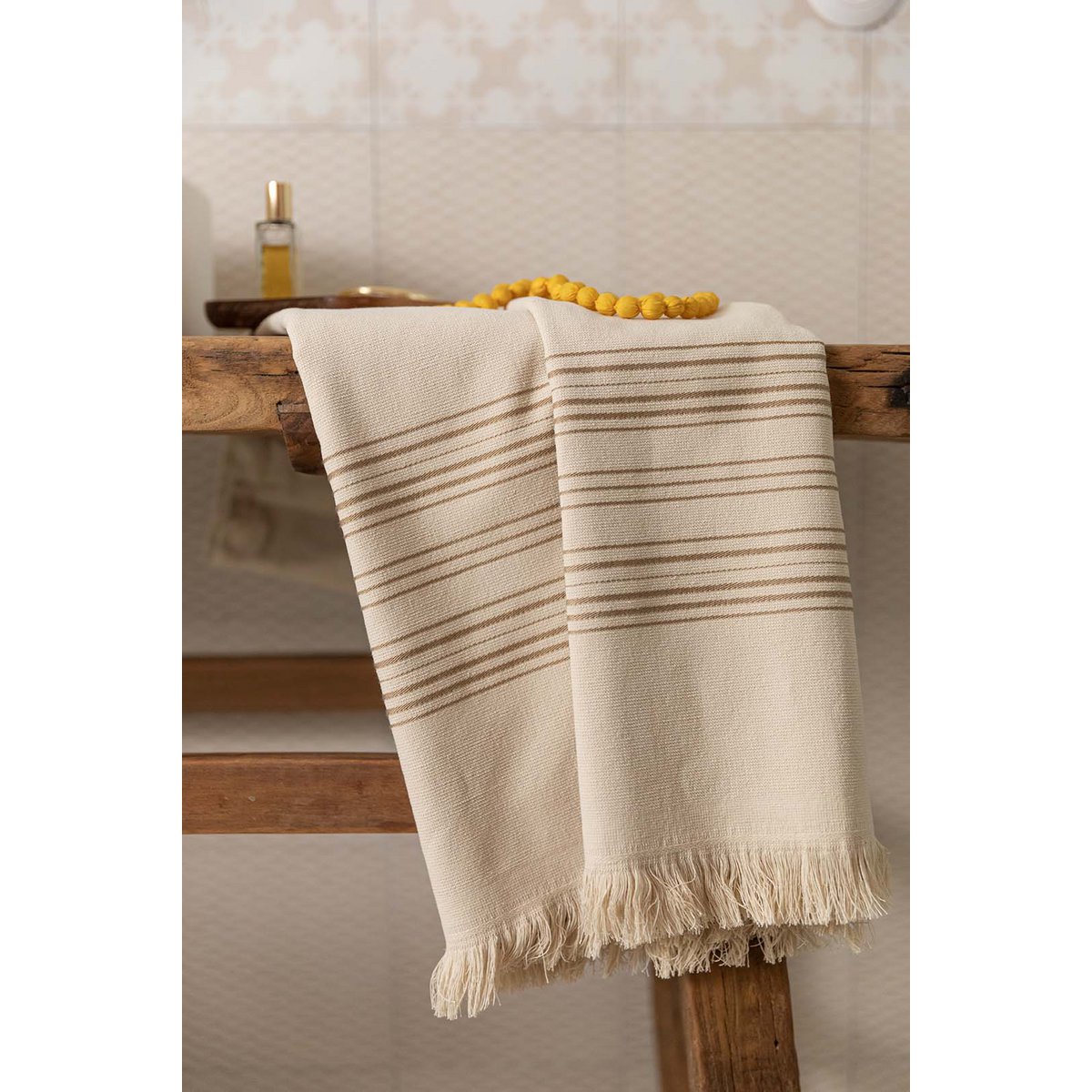 Drap de hammam Cancun Lin en coton 90 × 180 cm