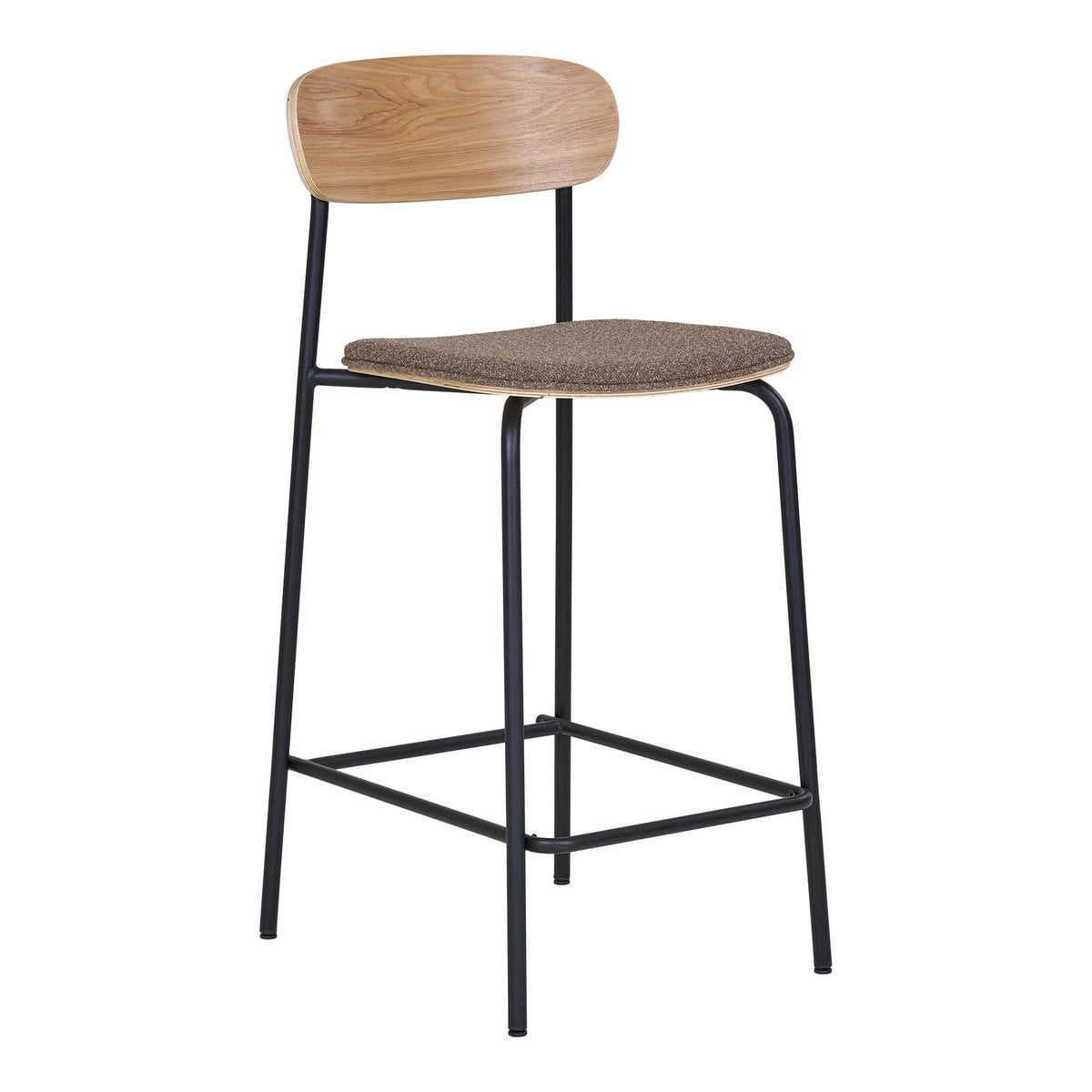 Chaises de Comptoir Estepona - Frêne & Métal Noir, Lot de 2